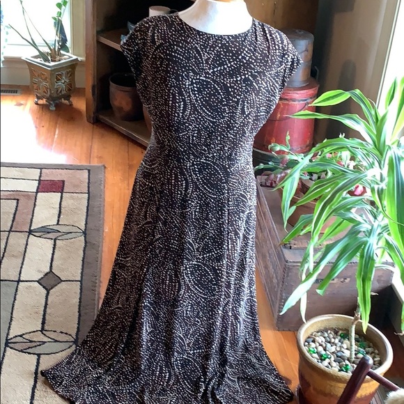 Size10 Brown Multi Jones New York Mid Length Dress - Picture 4 of 6